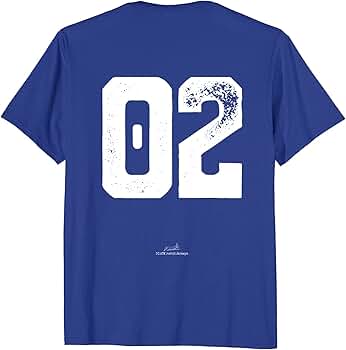 Amazon.com: Sports Team T-Shirts - Number 2, 02 on Back